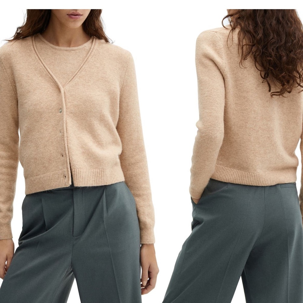 Mango agur roll edge vneck cardigan